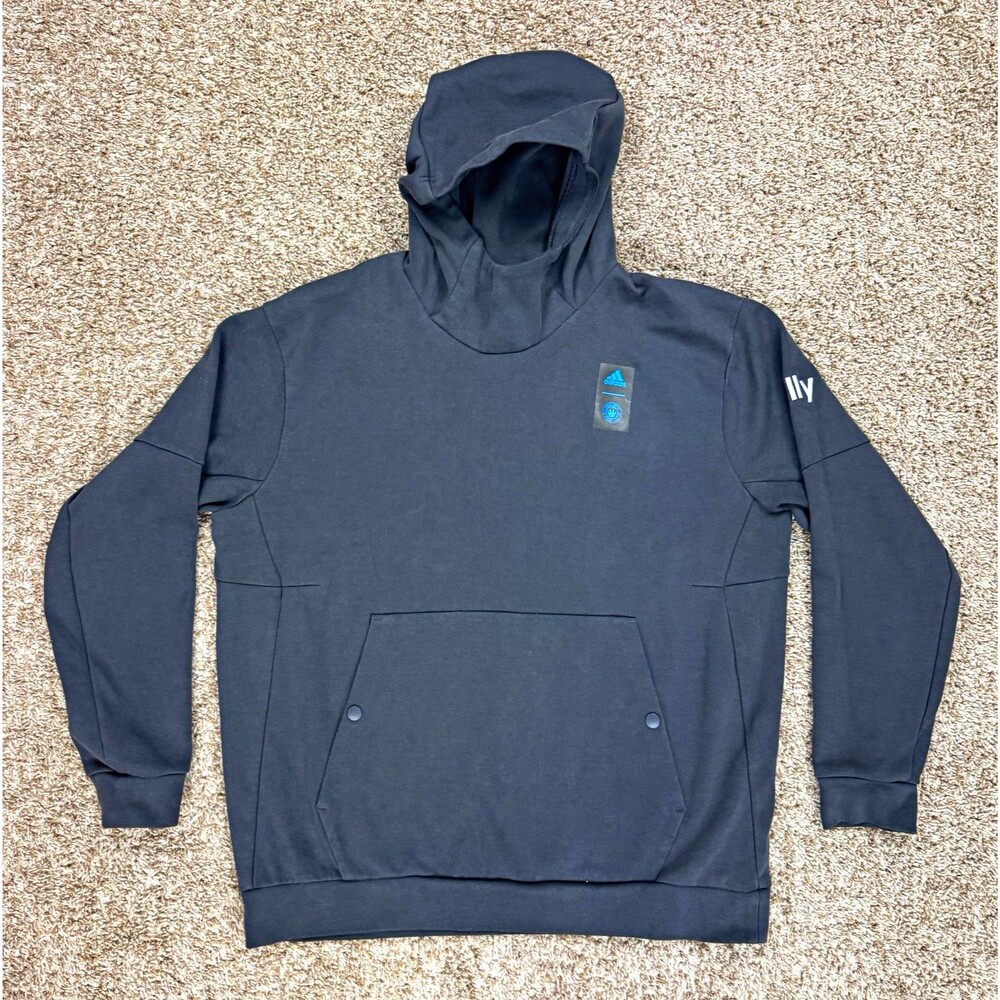 adidas Charlotte FC Hoodie Mens XL Gray Ally MLS Pullover Sweatshirt Soccer Kit